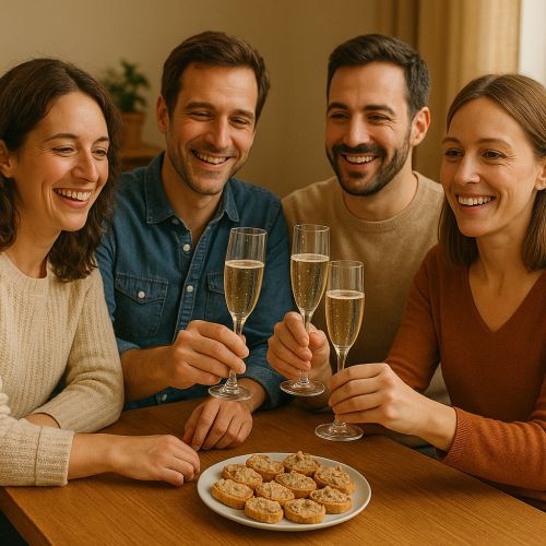 Coffret cadeau apéritif de luxe avec Champagne et produits artisanaux, idéal pour occasions spéciales ou moments conviviaux entre amis
