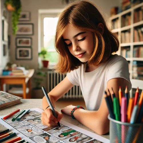 Livre Crée ta propre bande dessinée, cadeau idéal pour stimuler la créativité et le talent artistique des passionnés de BD.