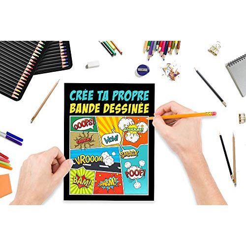 Livre Crée ta propre bande dessinée, cadeau idéal pour stimuler la créativité et le talent artistique des passionnés de BD.
