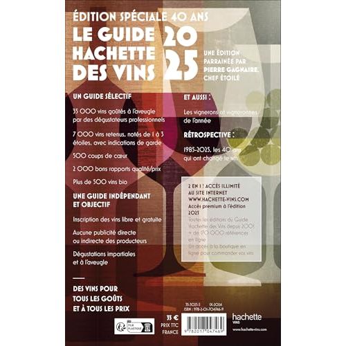 Guide Hachette des vins 2025, cadeau idéal pour amateurs de vin, novices ou experts, avec conseils avisés et diversité de crus.