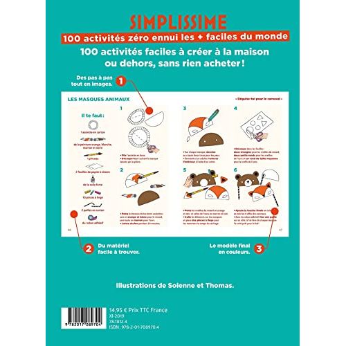 Livre Simplissime avec 100 activités de bricolage faciles pour enfants, jeux éducatifs sans écran