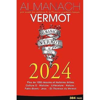 Édition annuelle Almanach Vermot , tradition culturelle française avec histoires, blagues et recettes pour apprendre et sourire.