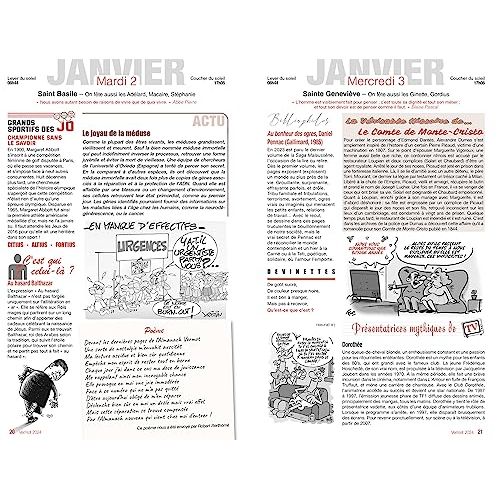 Édition annuelle Almanach Vermot , tradition culturelle française avec histoires, blagues et recettes pour apprendre et sourire.