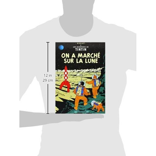 Tintin - On a marché sur la Lune : album classique pour enfants, mêlant aventure, éducation et découverte spatiale. Cadeau idéal pour éveiller curiosité et imagination.