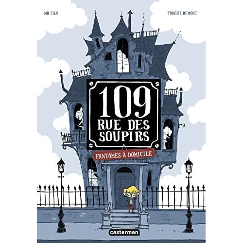 Enfant de 10 ans lisant BD 109, rue des soupirs pleine d'aventures et de mystères.