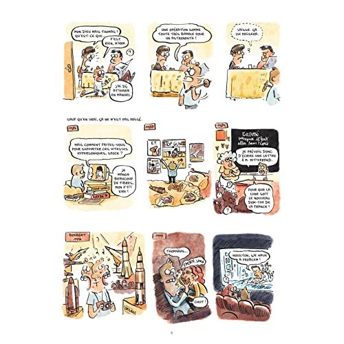 Bande dessinée humoristique sur l'astronaute Thomas Pesquet, aventure spatiale captivante et artistique, idéale pour les passionnés d'espace et de BD.