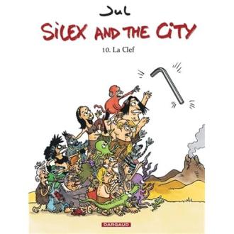 Couverture du tome 10 de Silex and the City, La Clef, bande dessinée humoristique alliant préhistoire et modernité. Cadeau parfait et original.