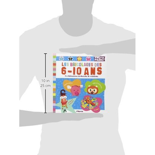 Livre bricolage enfants 6-10 ans, cadeau éducatif. Plus de 70 projets créatifs, instructions claires, matériaux recyclés, stimule l'imagination et sensibilisation écologique.