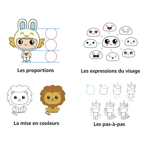 Mes dessins kawaii - Livre pour apprendre à dessiner des personnages adorables inspirés de l'univers kawaii.