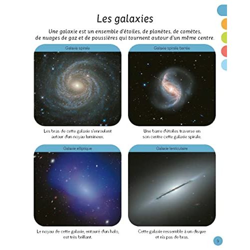 Livre 'L'imagerie de l'espace pour enfants' par Marie-Renée Guilloret avec illustrations éducatives et ludiques sur l'astronomie.
