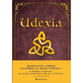 Livre interactif Udexia Escape Game avec 52 énigmes, clés virtuelles et dessins haut de gamme pour amateurs de casse-têtes.