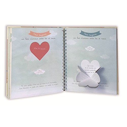 Album de bébé personnalisable avec rabats, pop-up, DIY, stickers et enveloppes pour des souvenirs uniques.