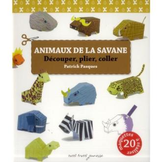 Animaux de la savane, découper, plier, coller