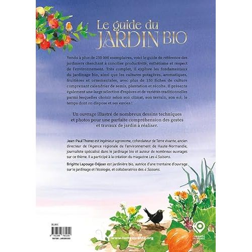 Guide du jardin Bio, ressource indispensable pour jardinage écologique, 150 fiches, mis à jour avec données climatiques, cadeau parfait pour passionnés de nature.