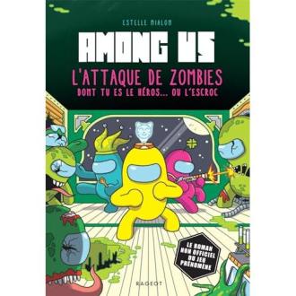 Livre jeu interactif Among Us pour enfants, aventure zombie sur vaisseau spatial. Cadeau idéal, stimule imagination et stratégie, 8-12 ans.