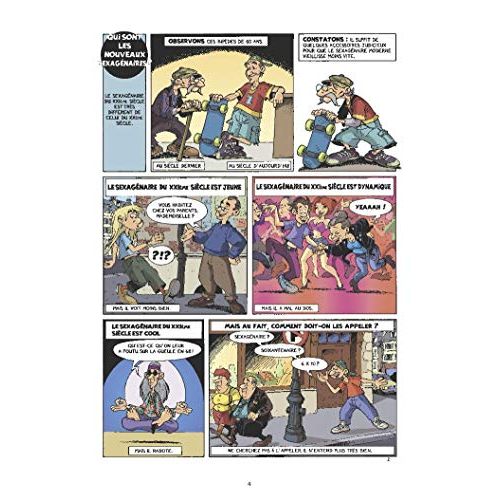 BD Le Guide de la soixantaine : Bande dessinée humoristique sur la vie après 60 ans, offrant des éclats de rire et de la légèreté.