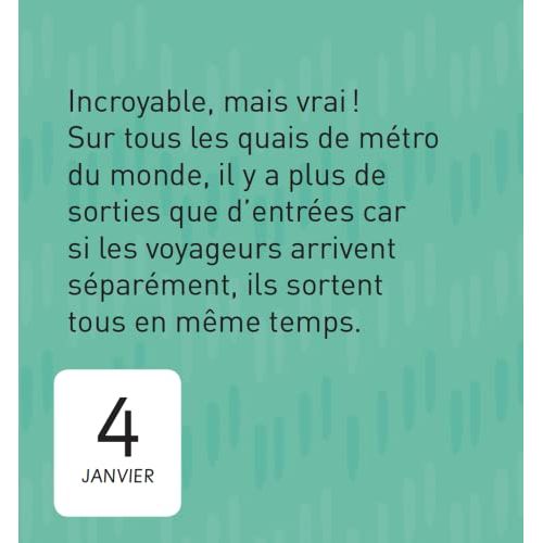 Mini calendrier avec 365 faits étonnants et amusants, idéal pour surprendre, émoustiller et amuser chaque jour, adapté pour toutes les personnalités.