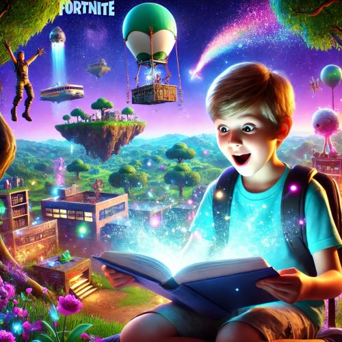 Livre interactif Mission Fortnite pour enfants, alliant lecture et gaming, idéal cadeau pour jeunes fans de 8 à 12 ans.