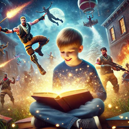 Livre interactif Mission Fortnite pour enfants, alliant lecture et gaming, idéal cadeau pour jeunes fans de 8 à 12 ans.