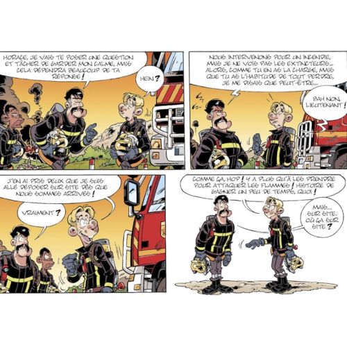 Dernier tome de la BD Les Pompiers, humour et aventure pour pompiers et fans.