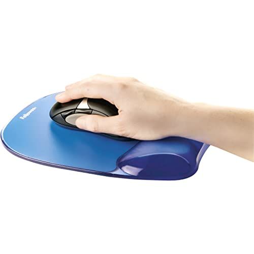 Tapis de souris ergonomique Fellowes avec repose-poignet en gel antidérapant.