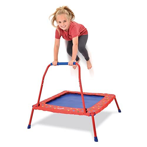 Trampoline pliant Galt pour enfants de 3 ans et plus, utilisable en intérieur et en extérieur, repliable pour un faible encombrement.