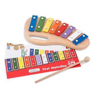 Métallophone et livret de chansons pour enfant de 3 à 5 ans.