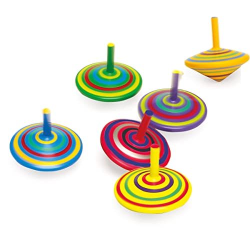 Toupies multicolores en bois - Small Foot : Cadeau ludique et éducatif pour développer la dextérité