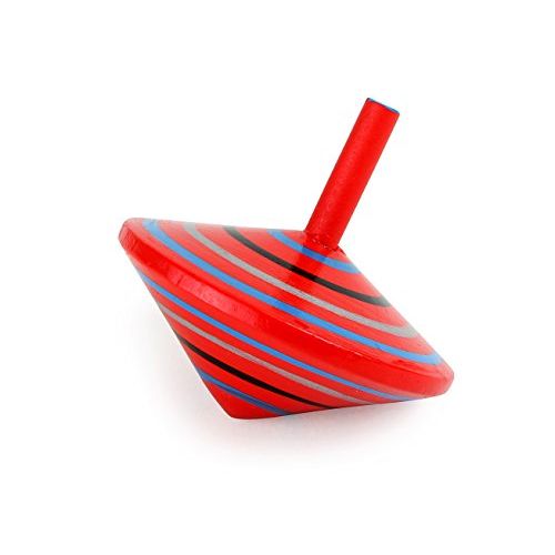 Toupies En Bois Pour Enfants - Lot De 6 Spirales Colorées - Hauteur 4 Cm, Diamètre 3,5 Cm - Jouet Classique GICO