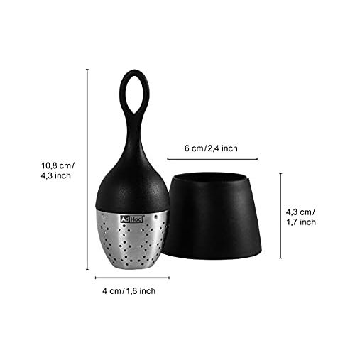 Boule à thé flottante en acier et nylon, noire : idée cadeau pratique pour les amateurs de thé.