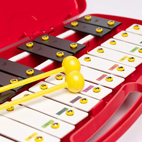 Xylophone pour enfants avec 25 lames métalliques, parfait pour l'éveil musical, idéal comme cadeau d'anniversaire ou de Noël