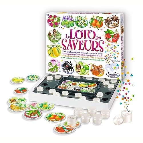 Jeu Loto des Saveurs Sentosphère, exploration gustative pour enfants et familles, 30 saveurs amusantes, éducatif, idéal cadeau moments partagés.