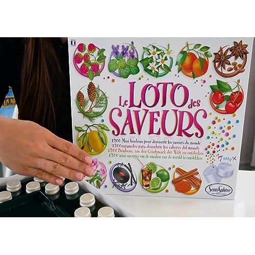 Jeu Loto des Saveurs Sentosphère, exploration gustative pour enfants et familles, 30 saveurs amusantes, éducatif, idéal cadeau moments partagés.