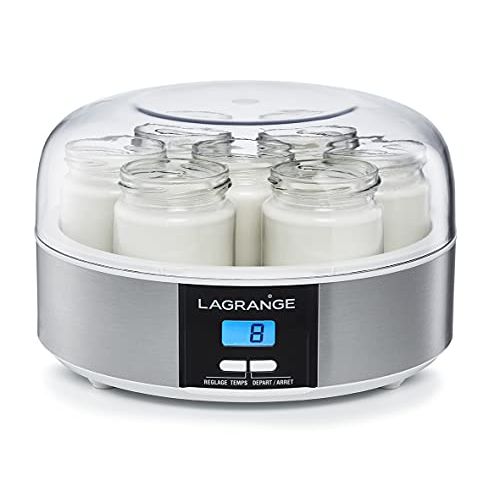 Yaourtière Lagrange : préparez des yaourts faits maison délicieux avec facilité grâce à ses 7 pots, programmation jusqu'à 15 heures et arrêt automatique.
