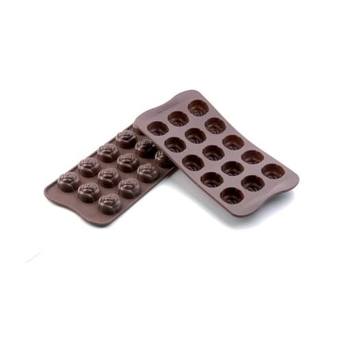 Moule en silicone pour chocolats maison en forme de roses, démoulage facile, nettoyage pratique, idéal pour cadeau créatif.