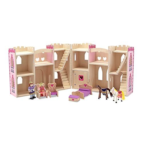 Château pliable princesse Melissa & Doug avec prince, personnages et meubles pour jeu créatif