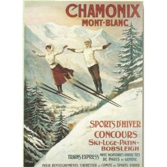 Affiche Chamonix Mont Blanc vintage 50X70