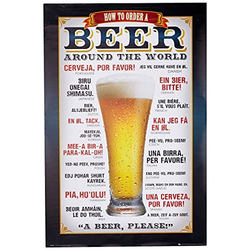 Affiche imprimée commandes bière langues soirées copains - idée cadeau éducative et décorative unique