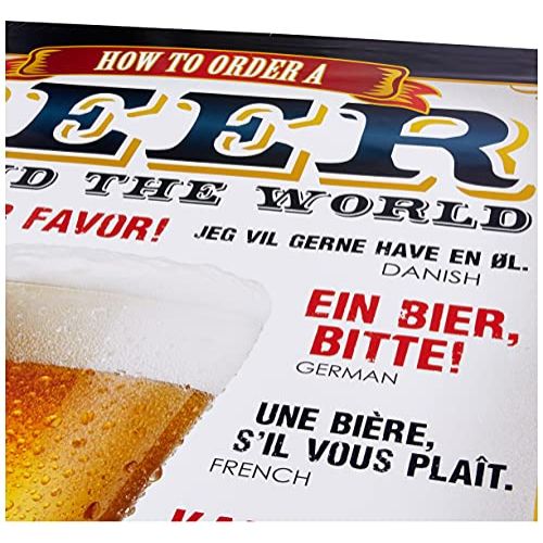 Affiche imprimée pour commander une bière dans toutes les langues.