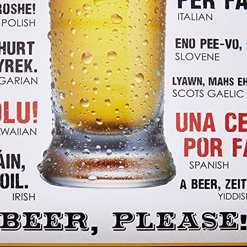 Affiche imprimée pour commander une bière dans toutes les langues.