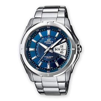 Montre Casio Edifice acier inox, résistante à l'eau, quartz japonais, élégante et fonctionnelle pour homme.