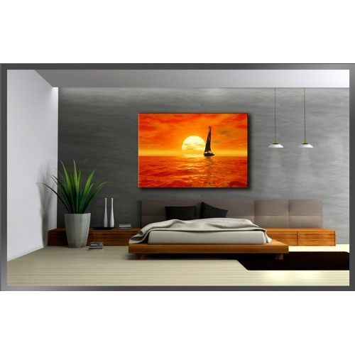 Tableau sur toile Voilier - Coucher du Soleil - Décoration haut de gamme - Livraison rapide - Disponible en stock