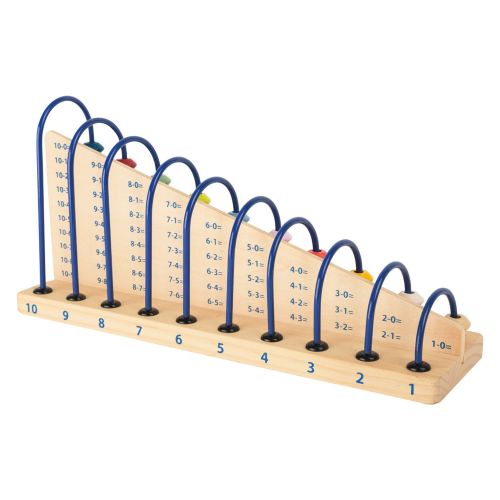 Boulier en bois pour apprendre les additions et soustractions.