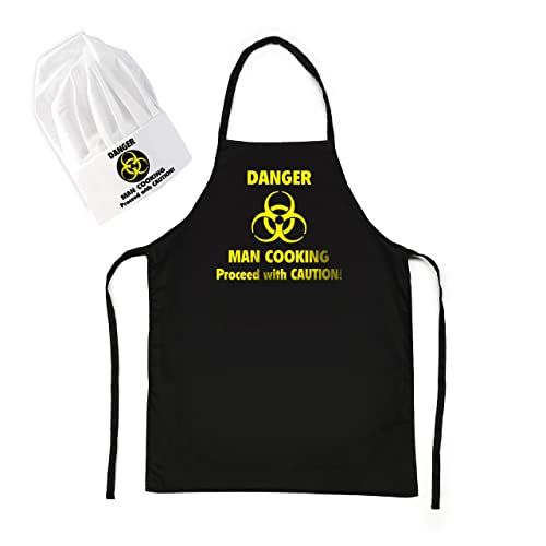 Tablier de cuisine original 'Danger Man Cooking' : idée cadeau homme qui aime cuisiner et recevoir !
