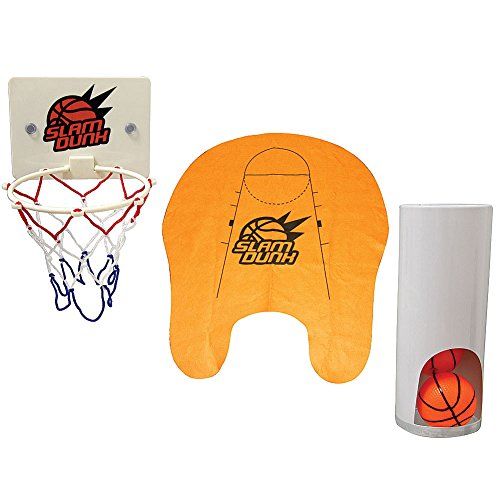 Jeu de basket pour WC avec panier et ballons pour divertissement toilettes