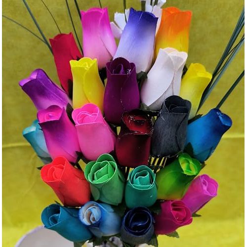Bouquet de 24 roses en bois, écologique et durable, parfait pour décoration intérieure élégante et cadeau intemporel