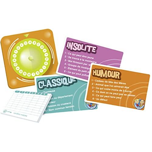 Famille jouant avec le jeu de société Le Petit Bac des Incollables, version innovante et éducative, parfaite pour l'apprentissage et la créativité.