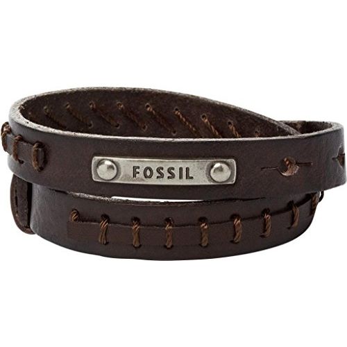 Bracelet en cuir marron vintage Fossil pour homme dans écrin