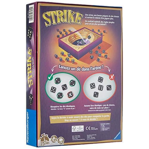 Jeu d'ambiance Strike idéal pour les amateurs de jeux, simple, addictif, parties rapides et familiales.
