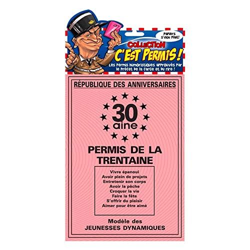 Permis de la trentaine - Carte d'anniversaire personnalisée, grand format, drôle et original